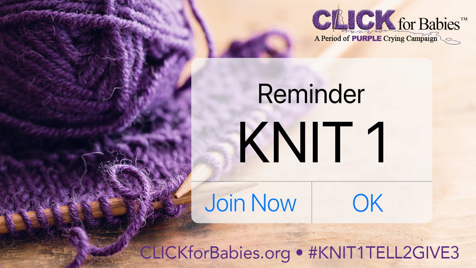 2023 click for babies knit 1 twitter graphic